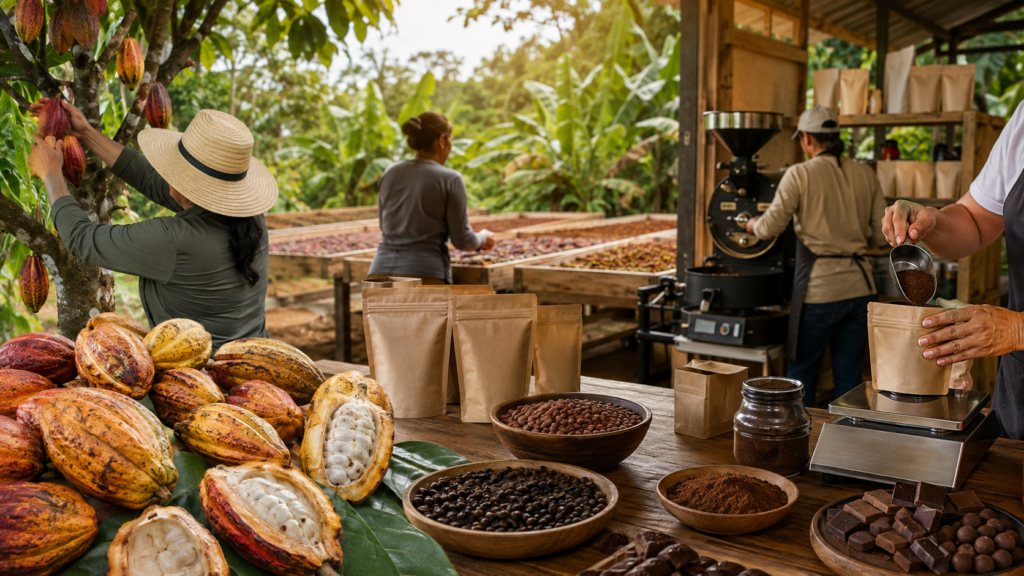 del cacao y cafe al valor